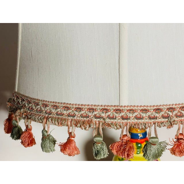 Vintage Oval Lamp Shade With Fringes For Sale - Image 4 of 4