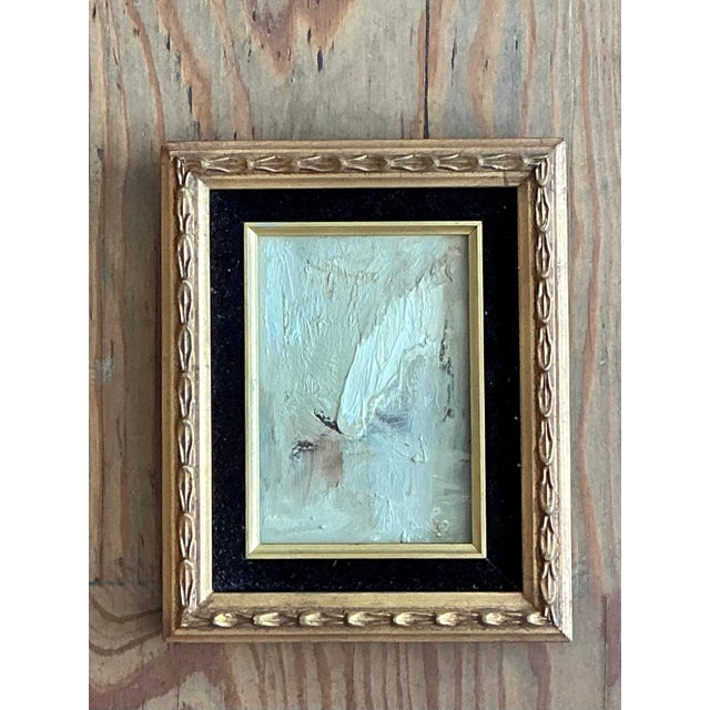Wood Vintage Original Abstract Oil on Board For Sale - Image 7 of 12