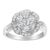 14K White Gold Floral Cluster Diamond Ring (1 Cttw, H-I Color, SI2-I1 Clarity), Size 7.5 For Sale - Image 4 of 8