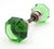 Pair of Vintage Octagon Green Glass Door Knobs For Sale - Image 4 of 5
