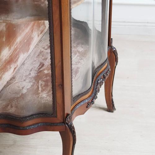Tall Louis XV Style Display Cabinet with Marble Top, France, 1900s For Sale - Image 13 of 18
