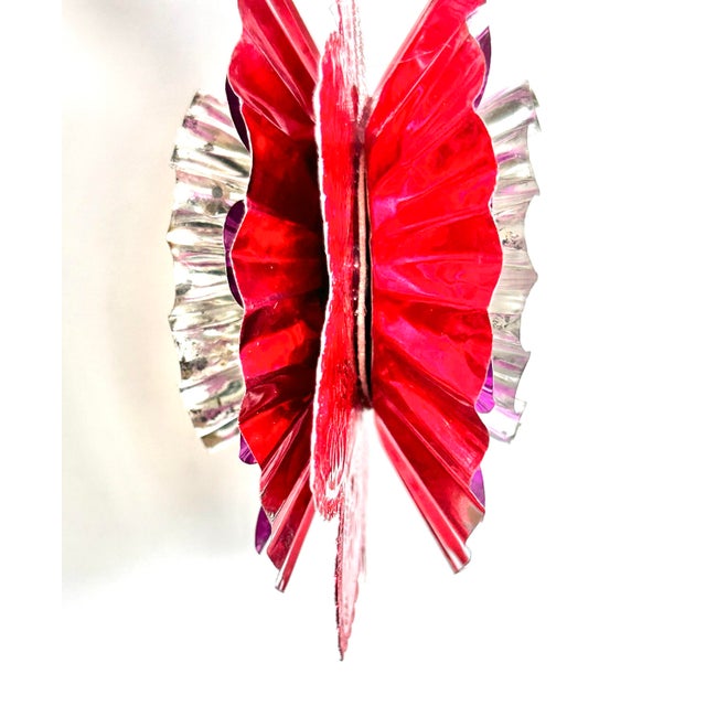 Valentine Ornament With Antique Dresdens & Vintage Light Reflectors V5 For Sale - Image 4 of 5