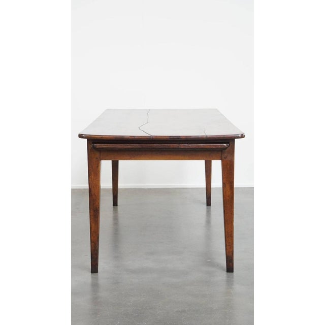 Antique French Cherry Dining Table with a Large Extendable Top and a Drawer For Sale - Image 4 of 17