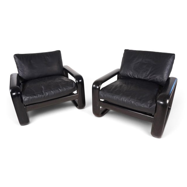 Hombre Leather Lounge Chairs by Burkhard Vogtherr for Rosenthal, 1970, Set of 2 For Sale - Image 14 of 18