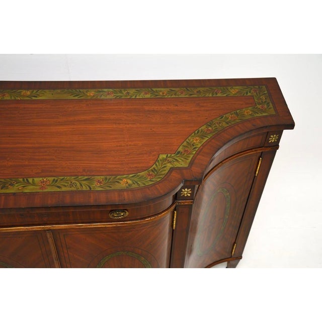 Wood Sheraton Painted Satinwood Sideboard, 1950s For Sale - Image 7 of 13