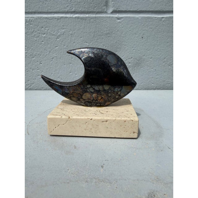Elevate your space with this stunning mid-century minimalist desktop sculpture attributed to the Spanish artist/workshop...