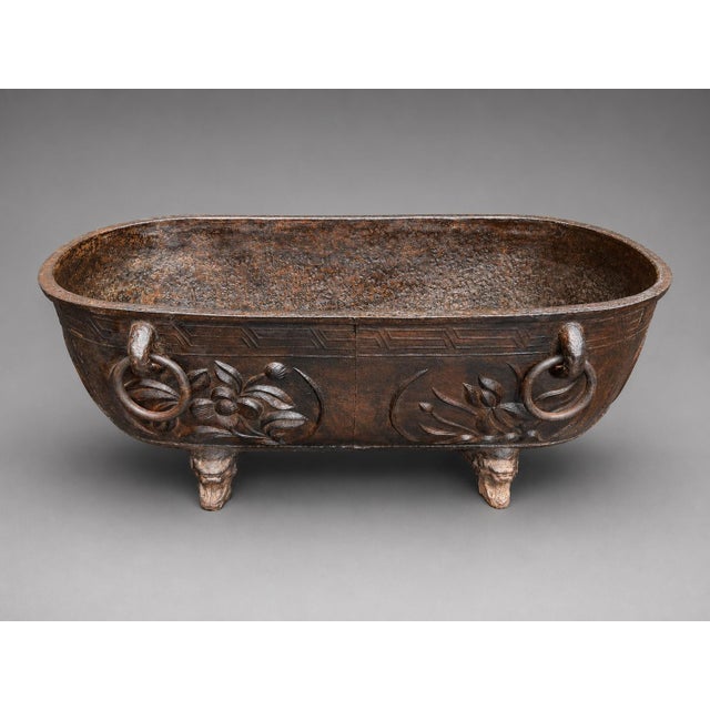 19th Century 19th Century Chinese Cast Iron Bath Tub or Substantial Jardinière For Sale - Image 5 of 16