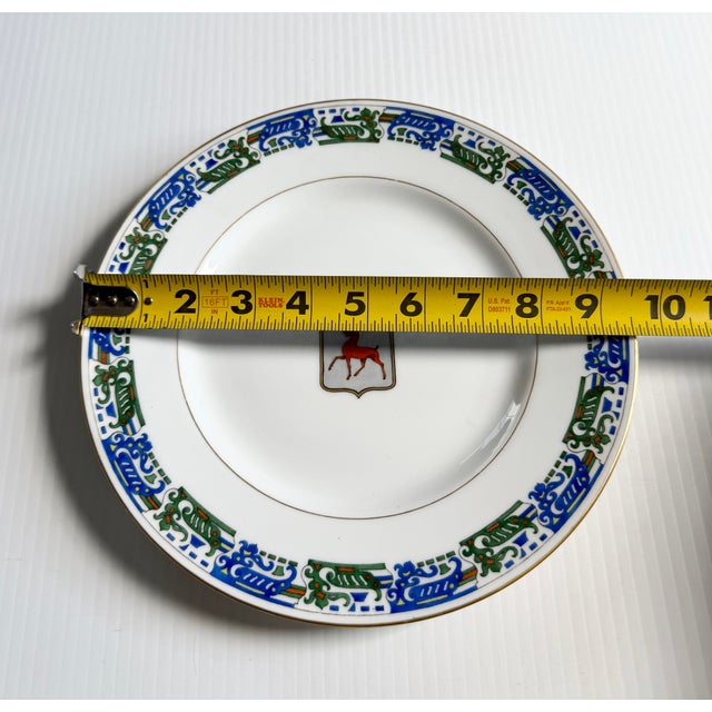 Kornilov Brothers Russian Imperial Armorial Crest Antique Porcelain Plate For Sale - Image 10 of 10