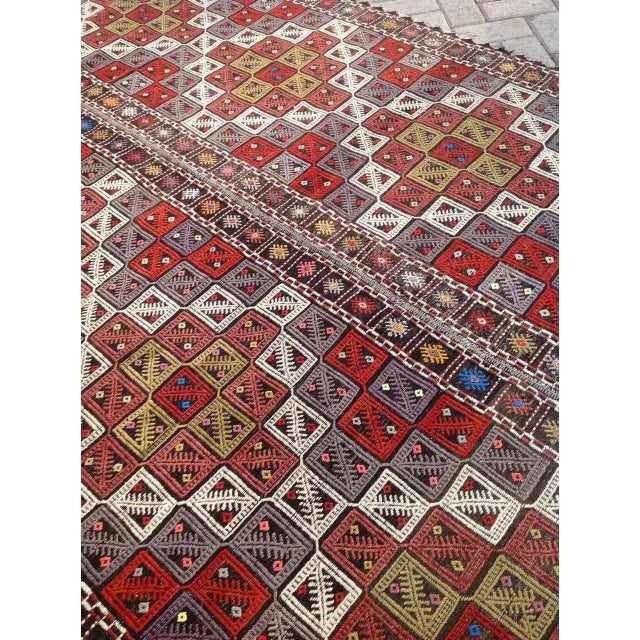 Turkish Vintage Turkish Kilim Rug - 5′4″ × 8′7″ For Sale - Image 3 of 6