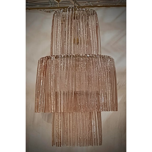 Round Pink Murano Art Glass Chandelier, 2000 For Sale - Image 9 of 10