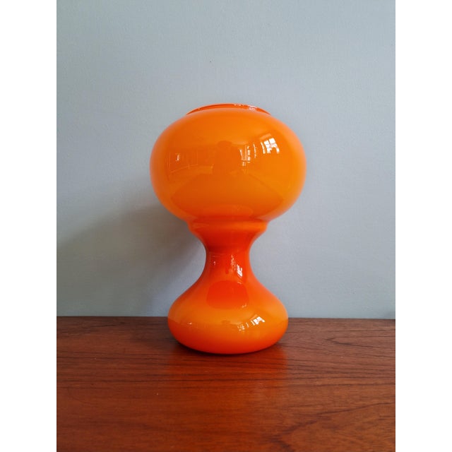 Space Age Table Lamp in Orange Glass, Belgium, 1960s For Sale - Image 6 of 13