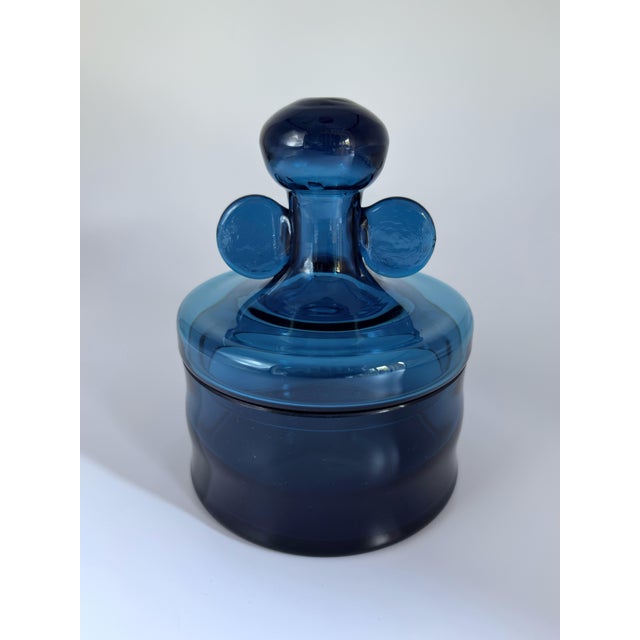 Vintage Blue Glass Lidded Jars by Bertil Vallien for Boda, 1960s, Set of 2 For Sale - Image 12 of 18