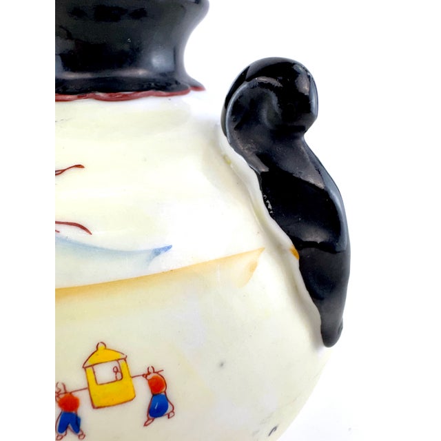 Vintage Goldcastle Chikusa Hand-Painted Japanese Porcelain Landscape Vase For Sale - Image 4 of 12