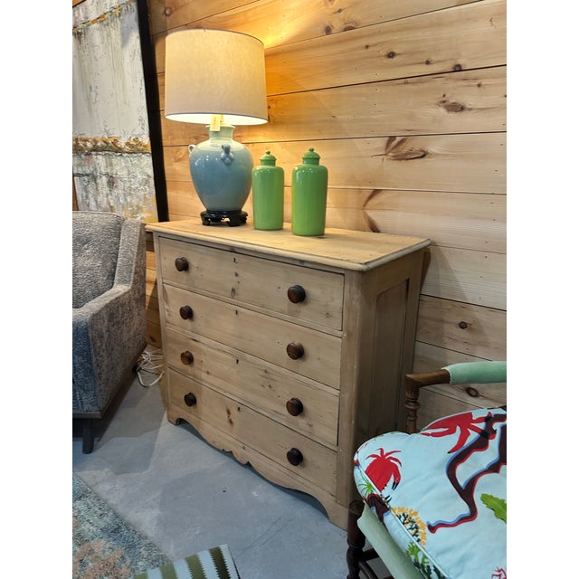 English Antique Scrub Pine Chest For Sale - Image 3 of 9