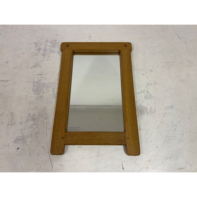Brown Vintage Brutalist Belgian Oak Mirror, 1970s For Sale - Image 8 of 10