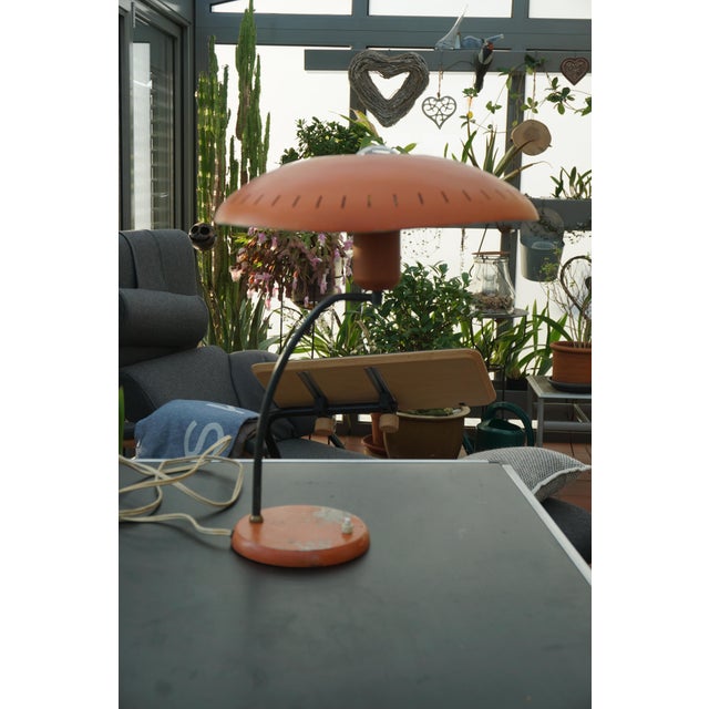 Philips Mid-Century Model Junior Desk Lamp in Orange by Louis Kalff for Philips, 1950s For Sale - Image 4 of 12