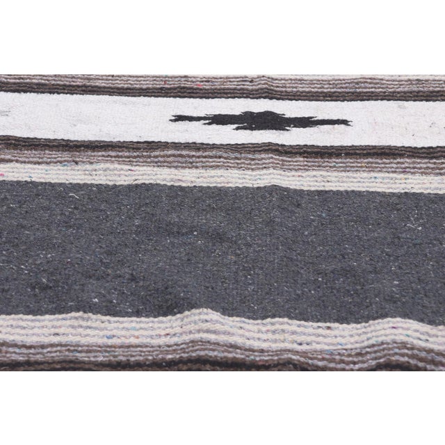 Late 20th Century Late 20th Century Vintage Mexican Serape Blanket Kilim Rug, 04'05 X 06'04 For Sale - Image 5 of 10