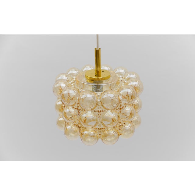 Amber Bubble Glass Hanging Lamp by Helena Tynell for Limburg, Germany, 1960s For Sale - Image 10 of 12