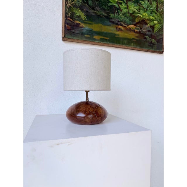 Wood Brutalist Olive Wood Table Lamp, 1970s For Sale - Image 7 of 18
