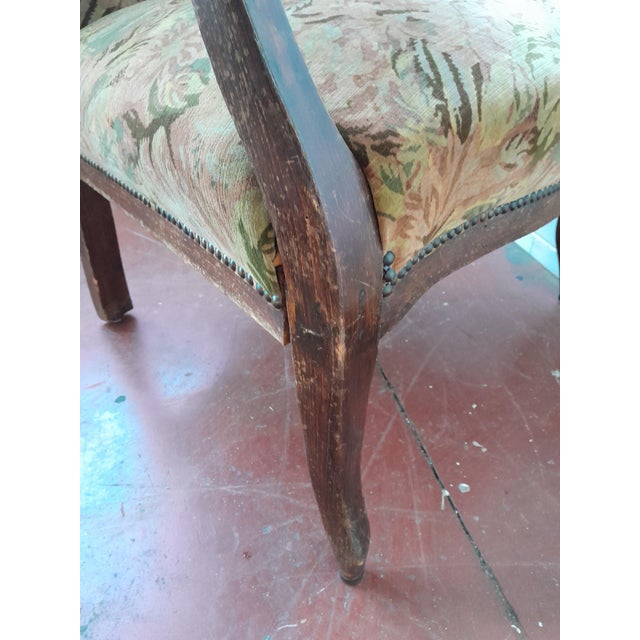 Antique Louis XV Style Voltaire Armchair with Gobelin Upholstery, 1850s For Sale - Image 12 of 13