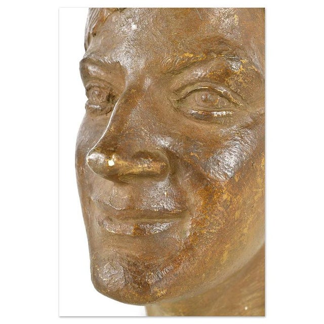 Head of a Woman in Patinated Plaster For Sale - Image 7 of 8