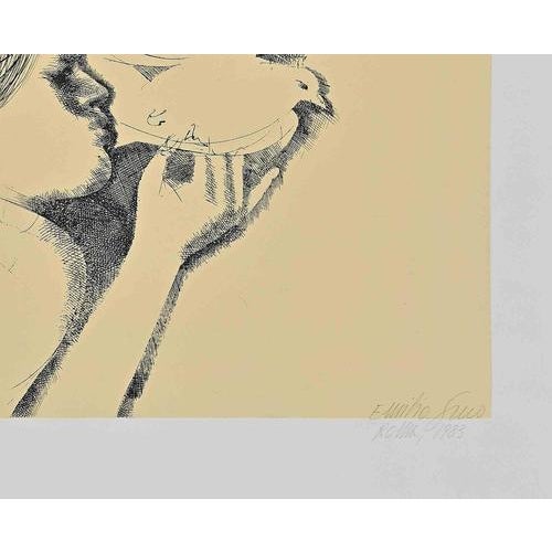 The Pigeons is an etching realized by Emilio Greco in 1983. Hand-signed, dated 1983, Rome. Edition pda. Good condition....