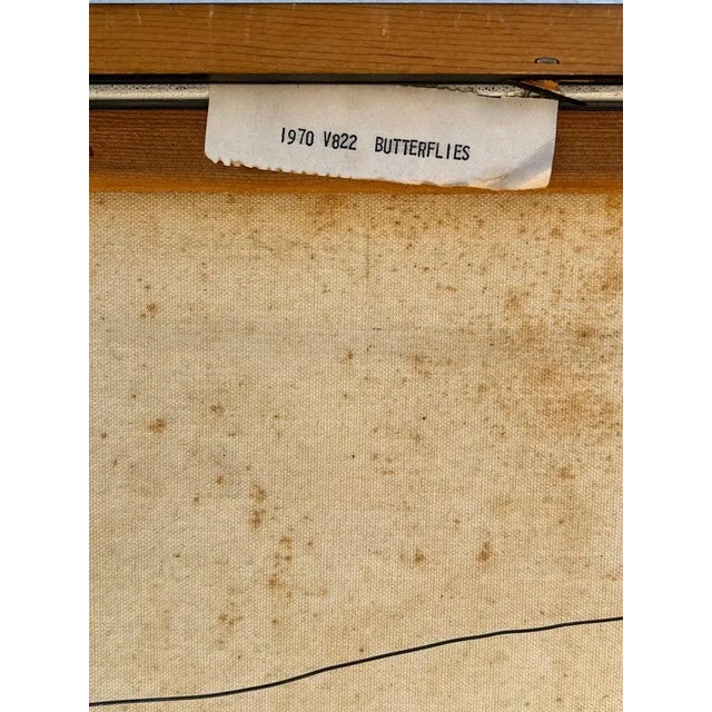 Vintage Abstract Mid Century Modern Lee Reynolds Insp Oil Butterfly Painting Framed For Sale - Image 12 of 13