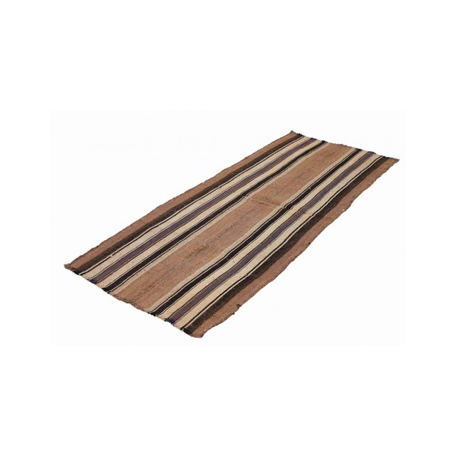 Mid-Century Modern Brown Vintage Kilim Runner - 2`9″ X 6`9″ Ft. For Sale - Image 3 of 6