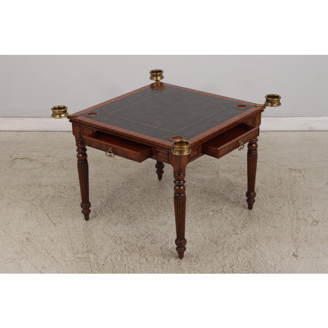 Maitland - Smith Maitland Smith Leather Top Game Table For Sale - Image 4 of 18