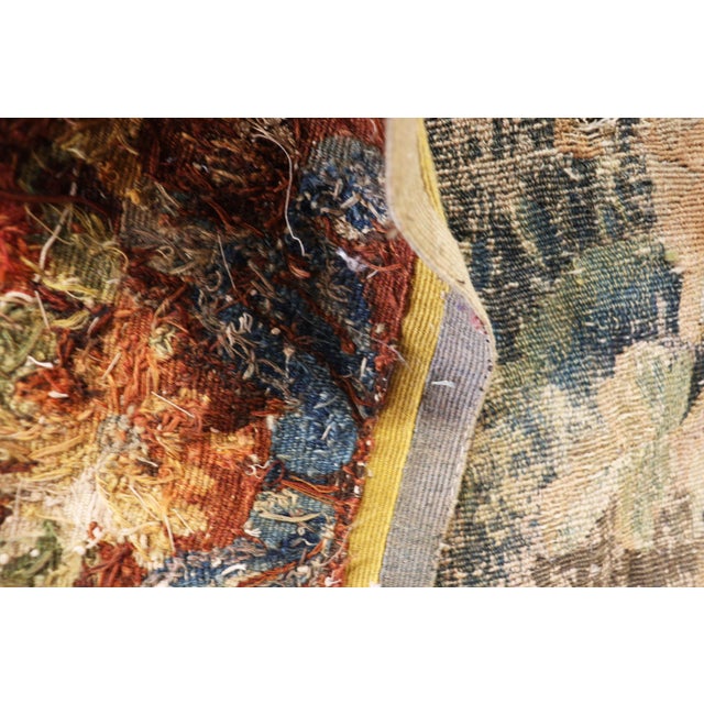 Antique Flemish Verdure Figural Tapestry For Sale - Image 4 of 8