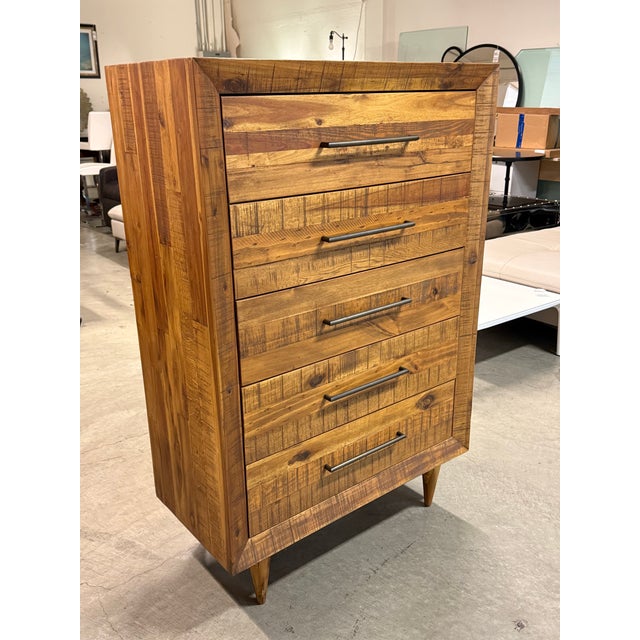 Rustic West Elm Alexa Reclaimed Wood Tall Dresser For Sale - Image 3 of 12