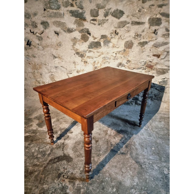 Vintage French Table in Cherrywood, 1930s For Sale - Image 12 of 14