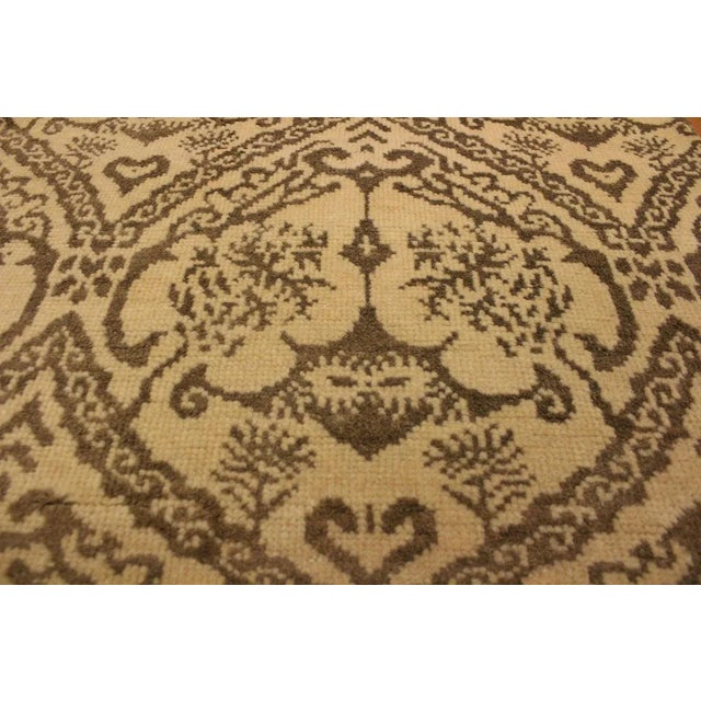 1990s Boho Chic Modern Beige/Brown Wool & Viscous Rug - 4'0 X 5'10 For Sale In New York - Image 6 of 8