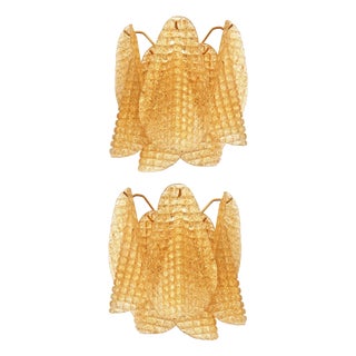 Gold Granigli Rondini Murano Glass Wall Sconces by Simoeng, Set of 2 For Sale