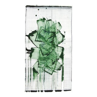Contemporary Abstract Acrylic on Hahnemühle Paper Painting "Mad Green 10" by Emma Godebska For Sale