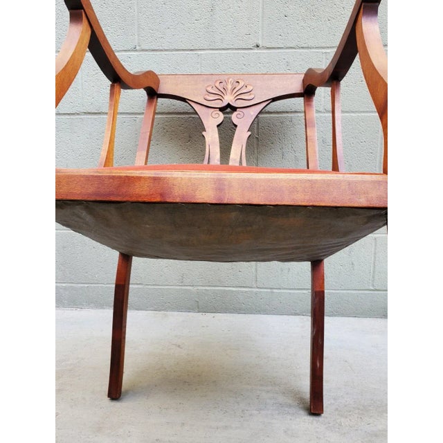 1940s Newspaper Reading Chair With Velvet Seat For Sale - Image 9 of 12