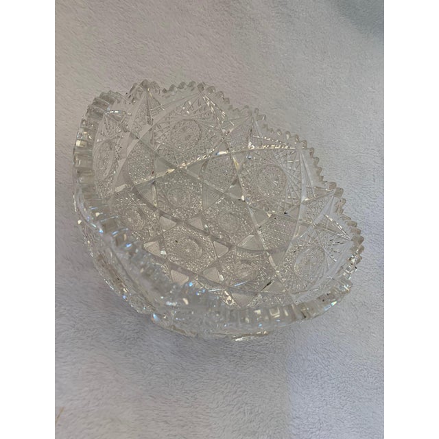 Vintage Mid 20th Century American Brilliant Cut Glass Bowl For Sale - Image 4 of 6