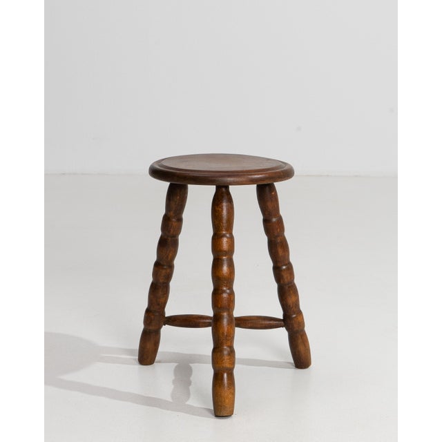A masterwork of mid-century French decorative craft, this bobbin stool from circa 1970 draws on a centuries-old tradition...