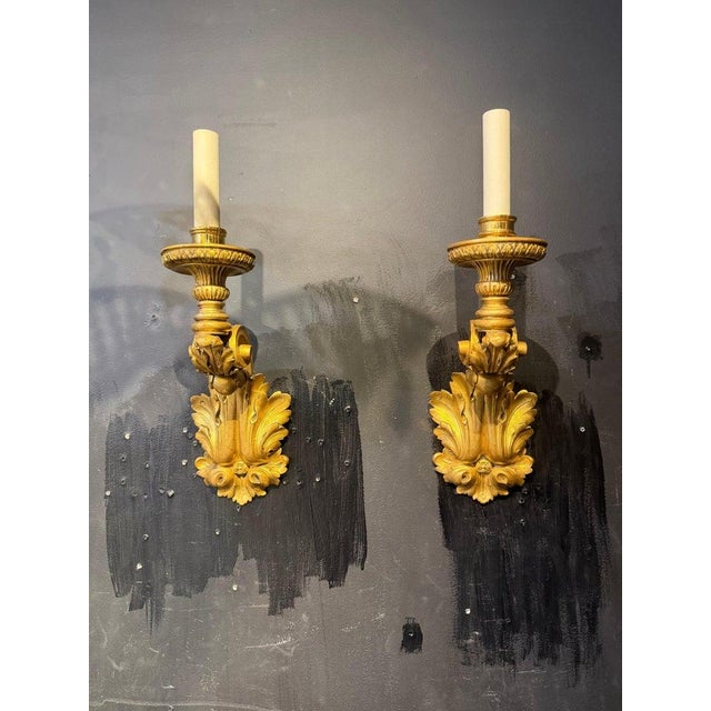 Edward F. Caldwell & Co. 1900 Caldwell Gilt Bronze One Light Sconces For Sale - Image 4 of 7