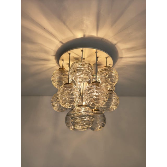 Mid-Century Snowball Sputnik Glass Flush Mount from Doria Leuchten, Germany, 1970s For Sale - Image 4 of 18