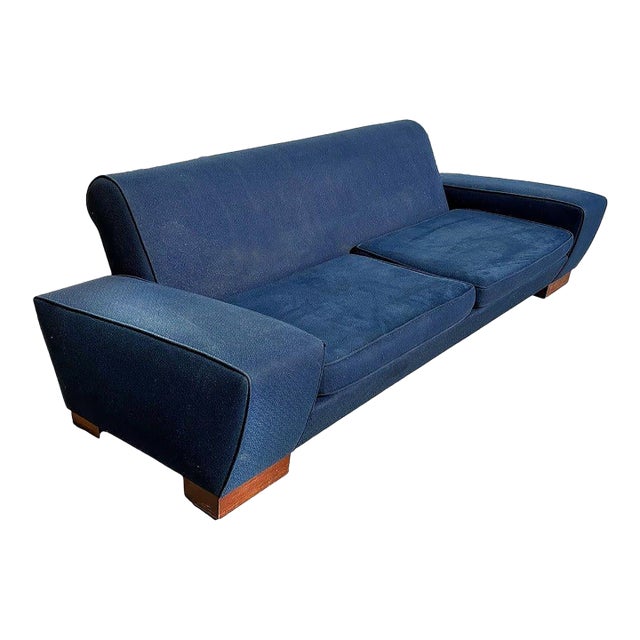 1940s Art Deco Speed Arm Geometric Sofa in the Style of Paul Frankl For Sale