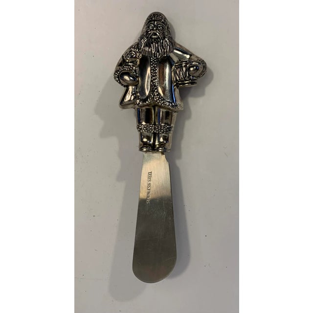 Metal Vintage Santa Stainless Steel Butter Knife For Sale - Image 7 of 7
