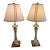 Late 20th Century Hollywood Regency Brass and Crystal Table Lamps - A Pair For Sale