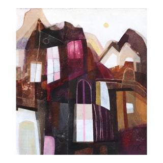 Beaujolais - Abstract Muted Tone Architectural Still Life Original Artwork by Maria C Bernhardsson For Sale