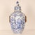 Blue Antique Delft Vase Clock, Blue White Chinoiserie Vase Kangxi Style, Foo Dog Finial For Sale - Image 8 of 14