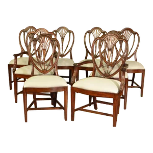 Mahogany Hepplewhite Style Dining Chairs by Leighton Hall - Set of 8
