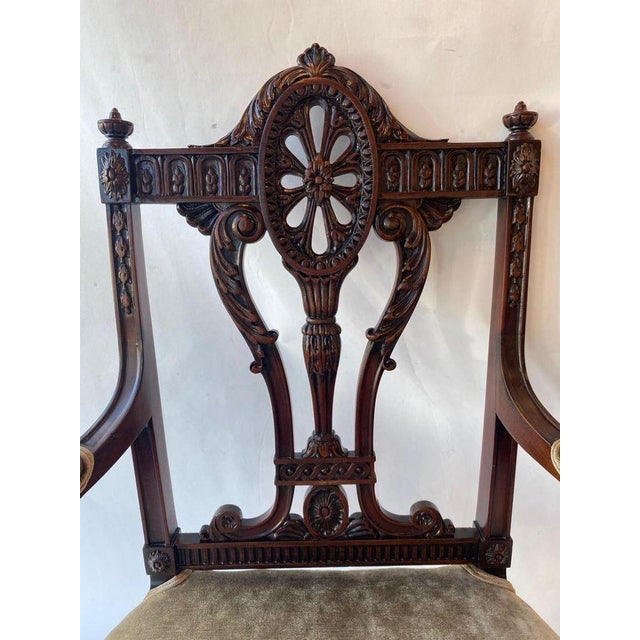 19th Century English Edwardian Mahogany Dining Chairs- Set of 12 For Sale - Image 9 of 12