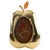 This whimsical yet refined mid-20th-century clock-lamp takes the form of a stylized apple, executed in gilt metal and...