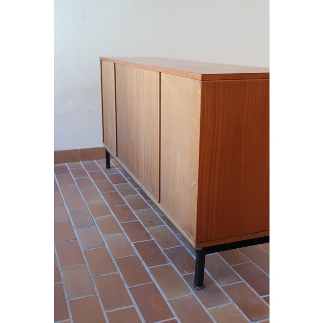 Teak Sideboard with Glazed Centre by Marcel Gascoin for Alveole, France, 1960s For Sale - Image 15 of 18