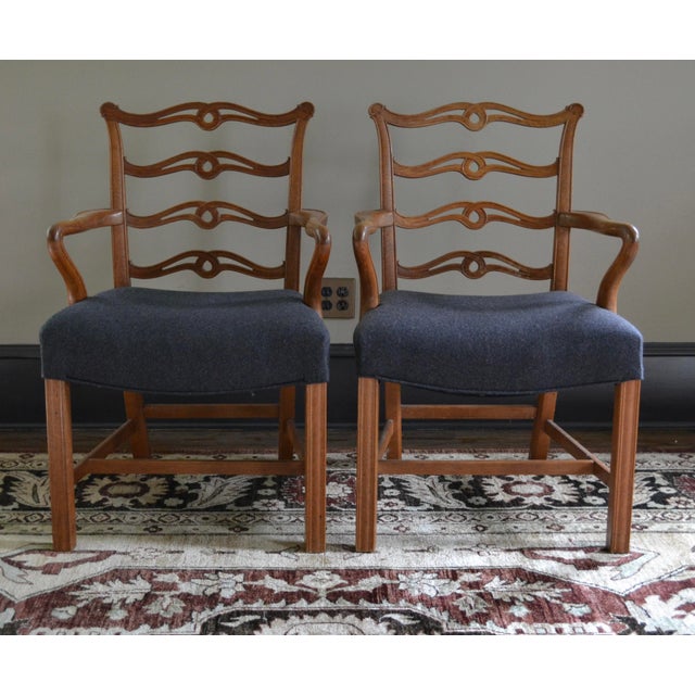 Early 20th Century Early 20th Century English Oak Chippendale Style Ribbon Back Dining Chairs - Set of 12 For Sale - Image 5 of 14